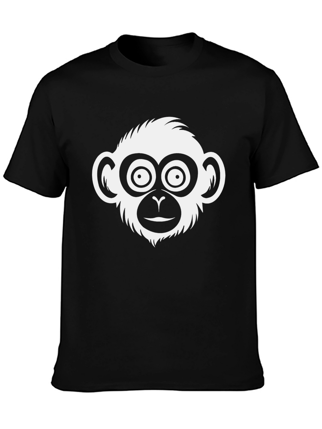 Monkey Face Graphic T-Shirt - Casual Black Tee