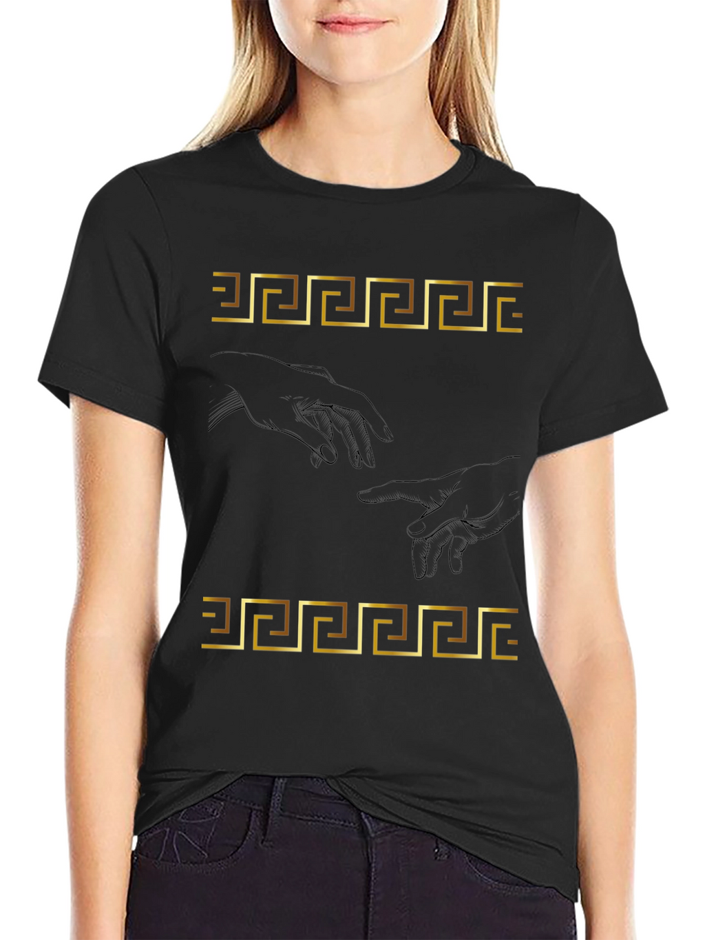 Creation of Adam T-Shirt - Greek Key Art