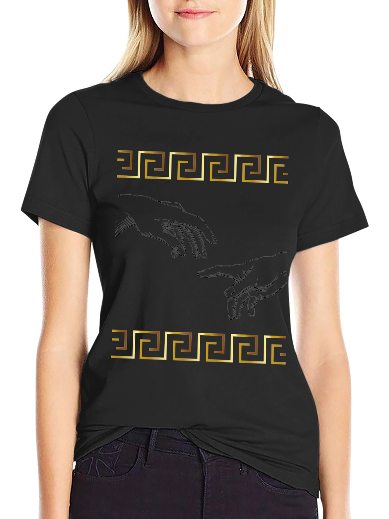 Creation of Adam T-Shirt - Greek Key Art