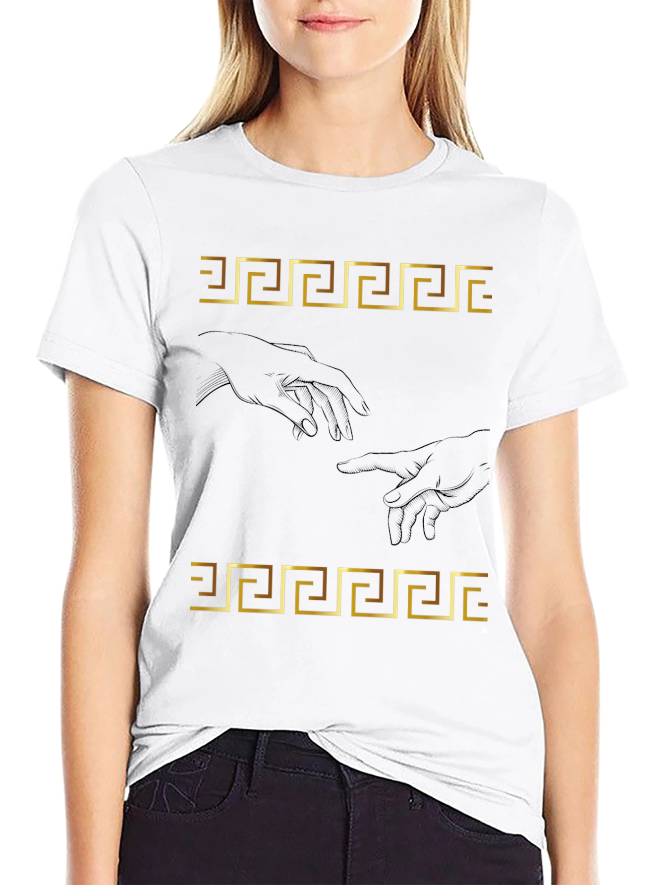 Creation of Adam T-Shirt - Greek Key Art
