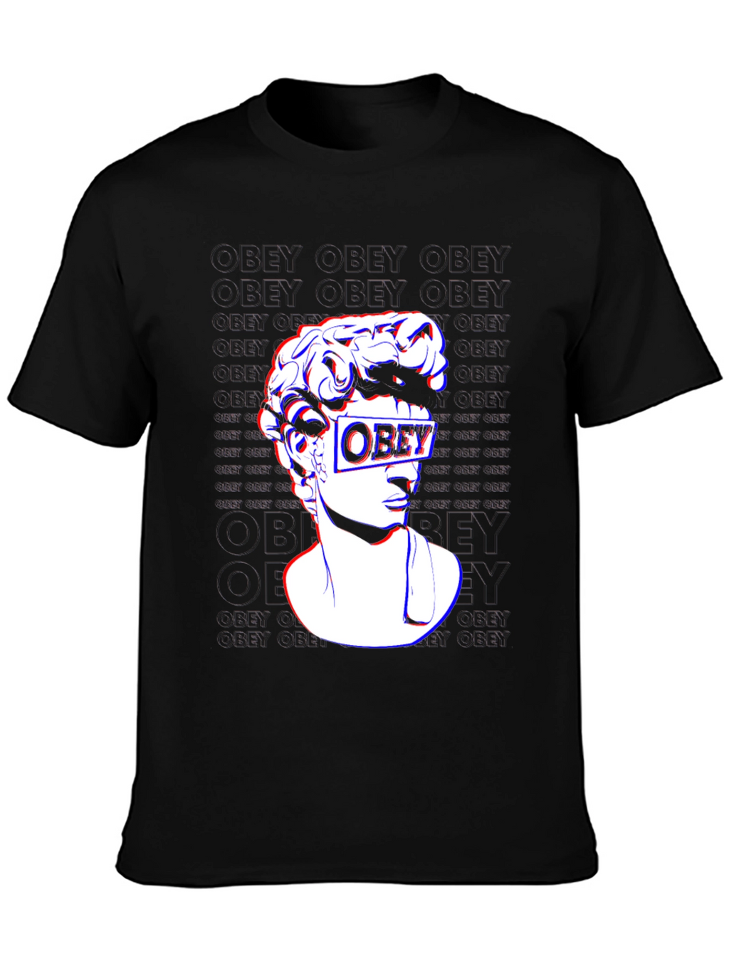 Obey Statue Graphic Print T-Shirt - Stylish Black Tee