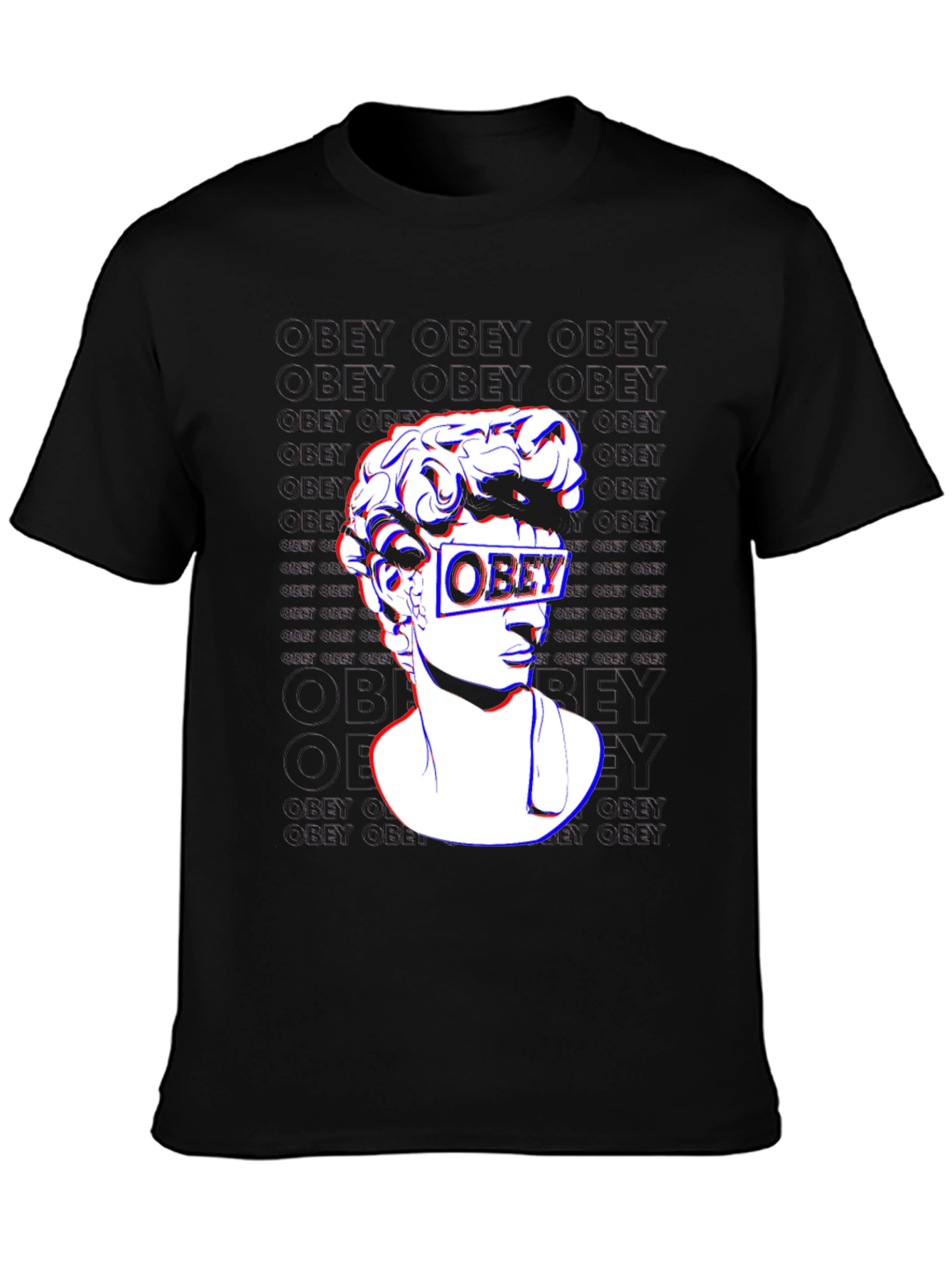 Obey Statue Graphic Print T-Shirt - Stylish Black Tee