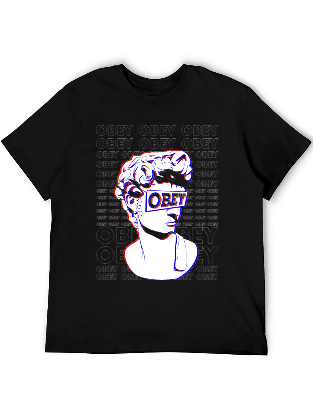 Obey Statue Graphic Print T-Shirt - Stylish Black Tee