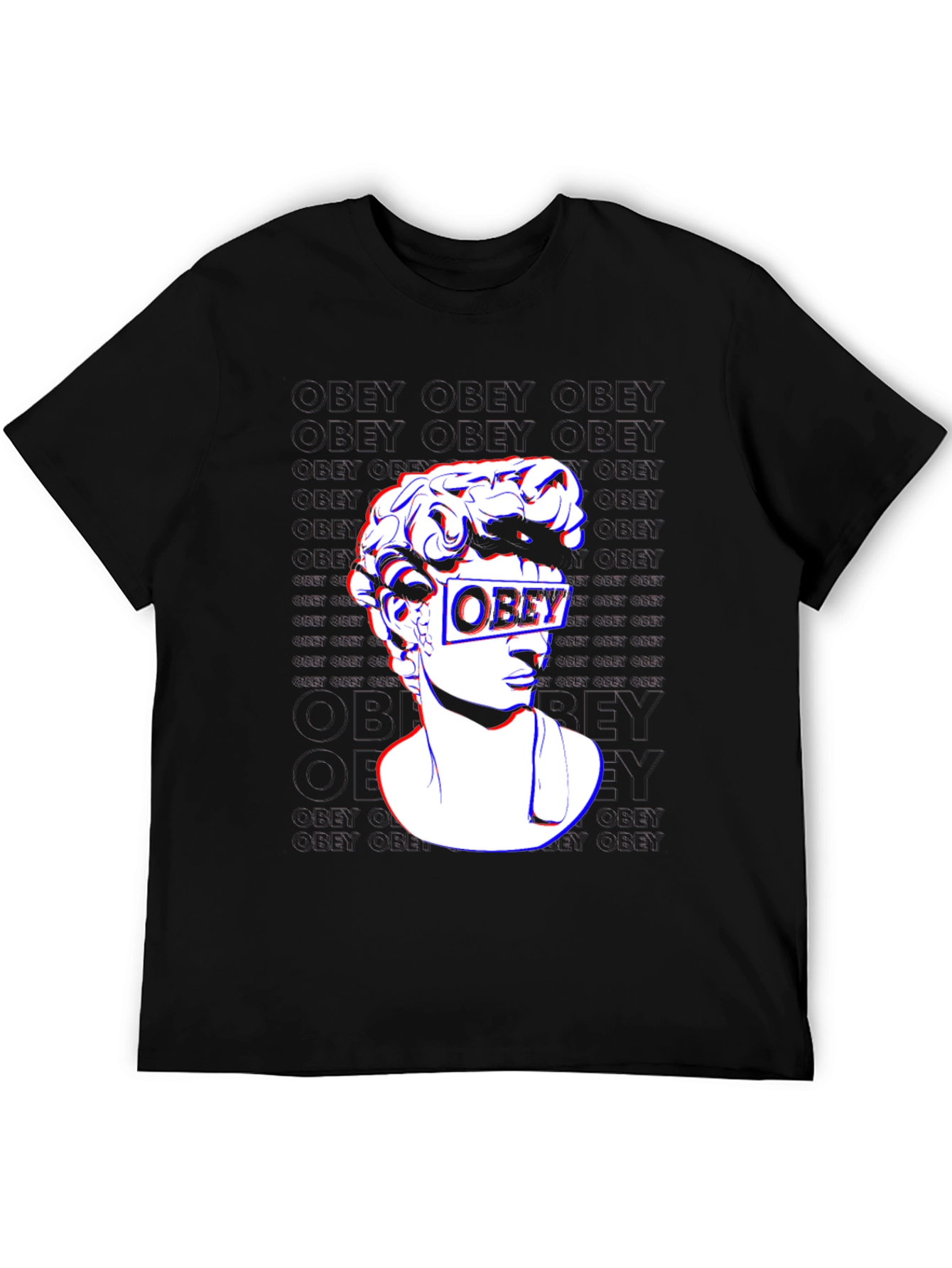 Obey Statue Graphic Print T-Shirt - Stylish Black Tee