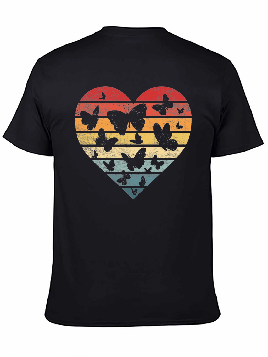 Retro Butterfly Heart T-Shirt - Stylish Graphic Tee