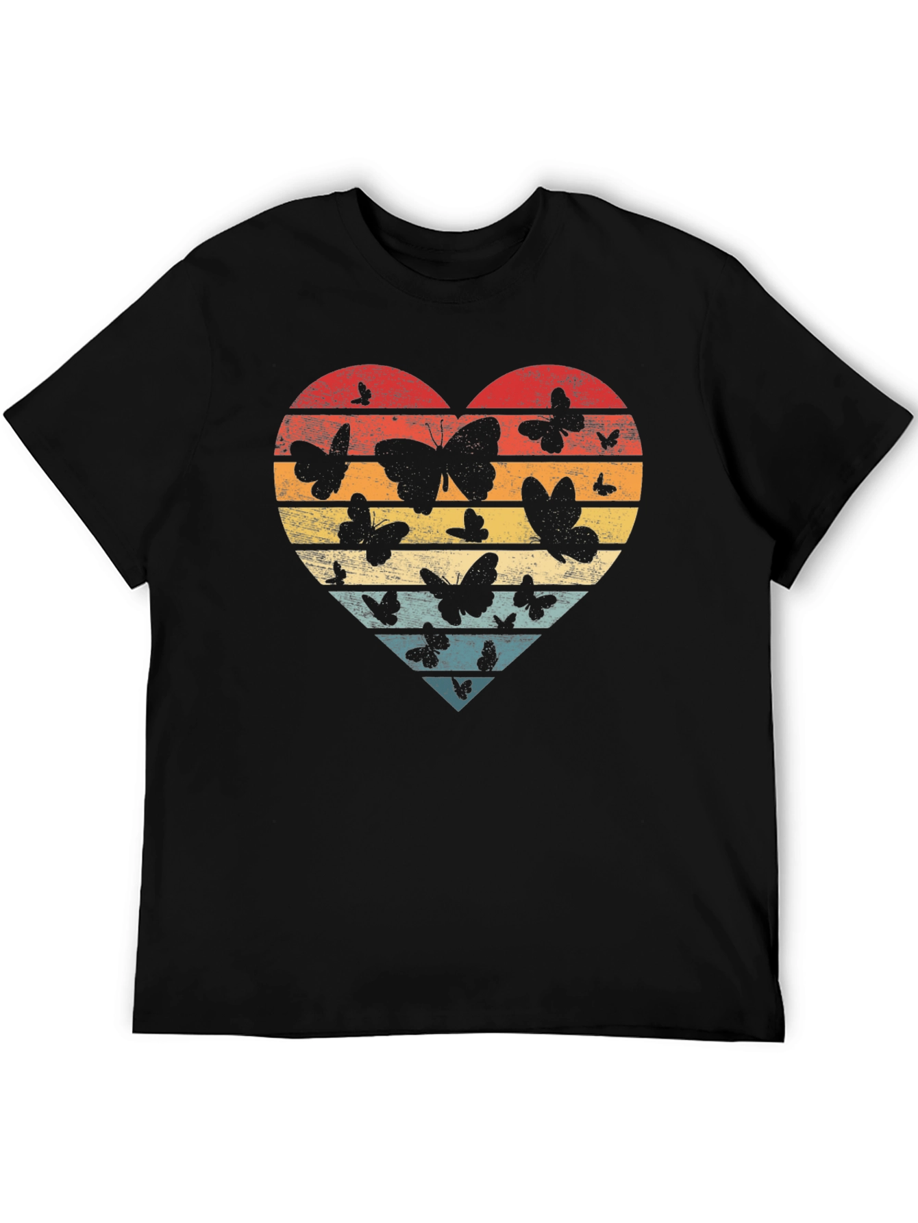 Retro Butterfly Heart T-Shirt - Stylish Graphic Tee
