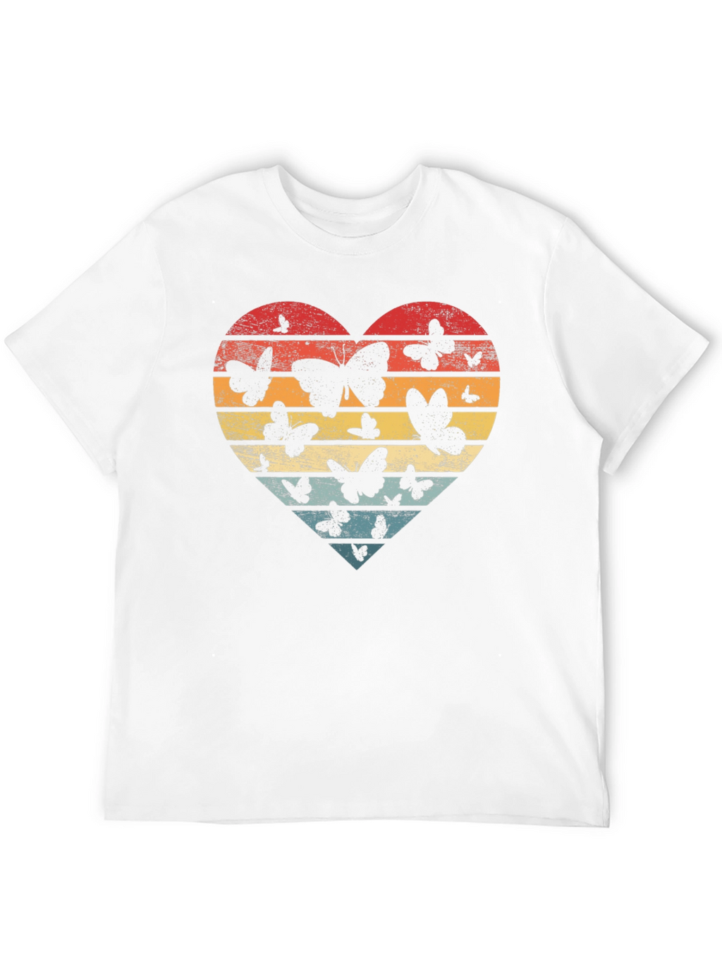 Retro Butterfly Heart T-Shirt - Stylish Graphic Tee