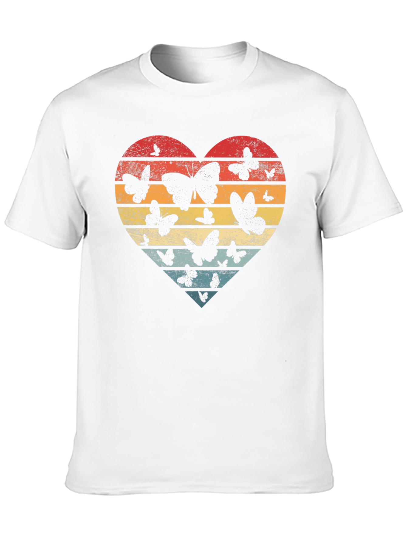 Retro Butterfly Heart T-Shirt - Stylish Graphic Tee