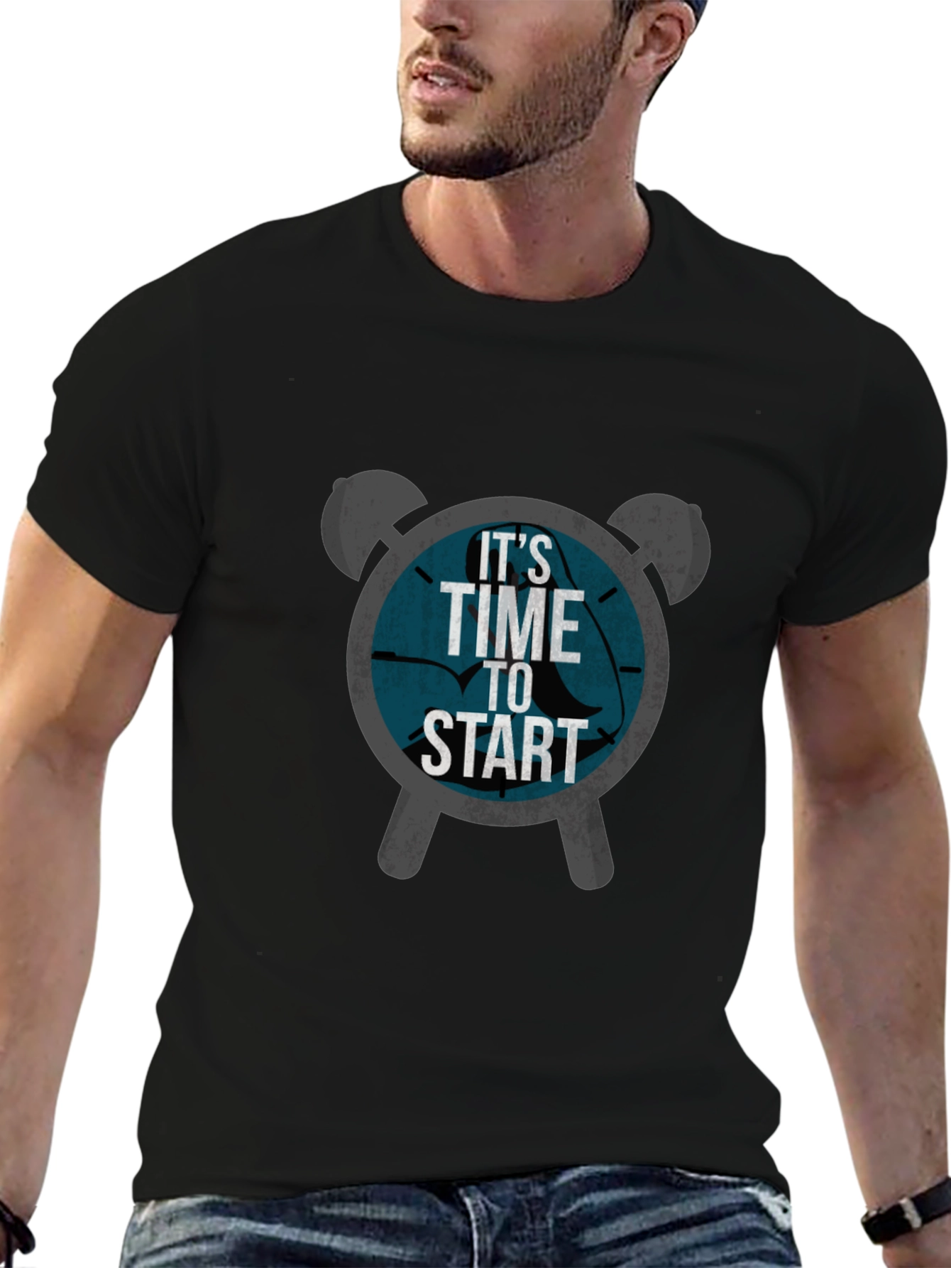 Time To Start Graphic Tee - Black