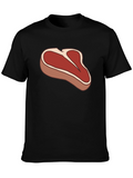 Steak Graphic Black T-Shirt - Funny Meat Lover Tee