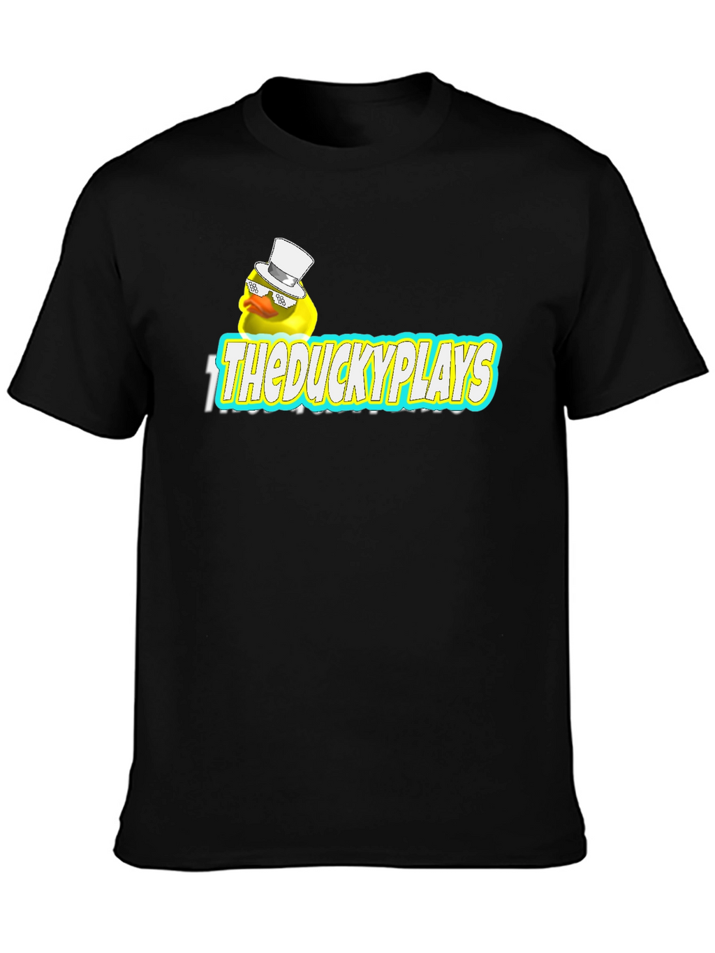 TheDuckyPlays Black Cotton Graphic Tee