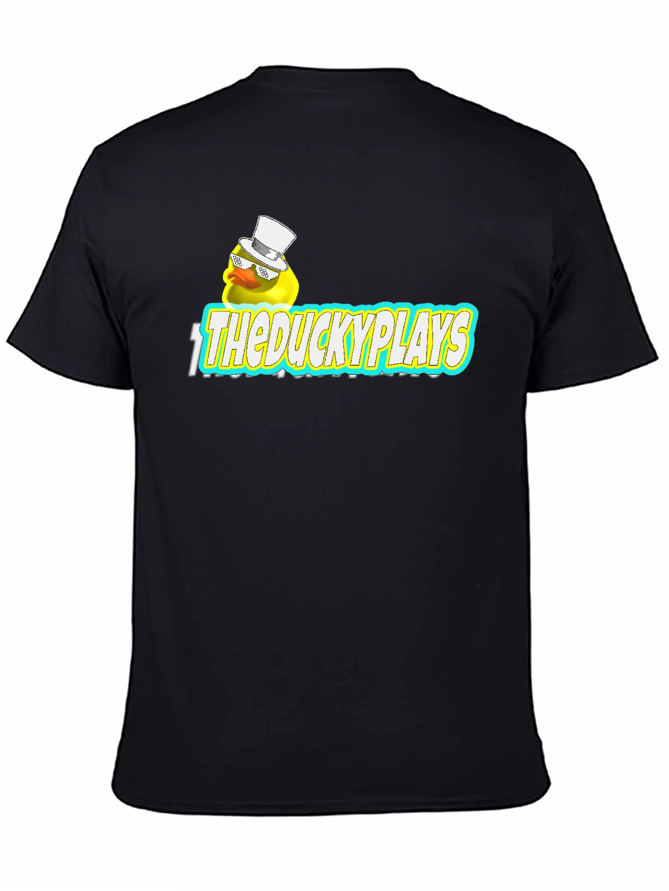 TheDuckyPlays Black Cotton Graphic Tee