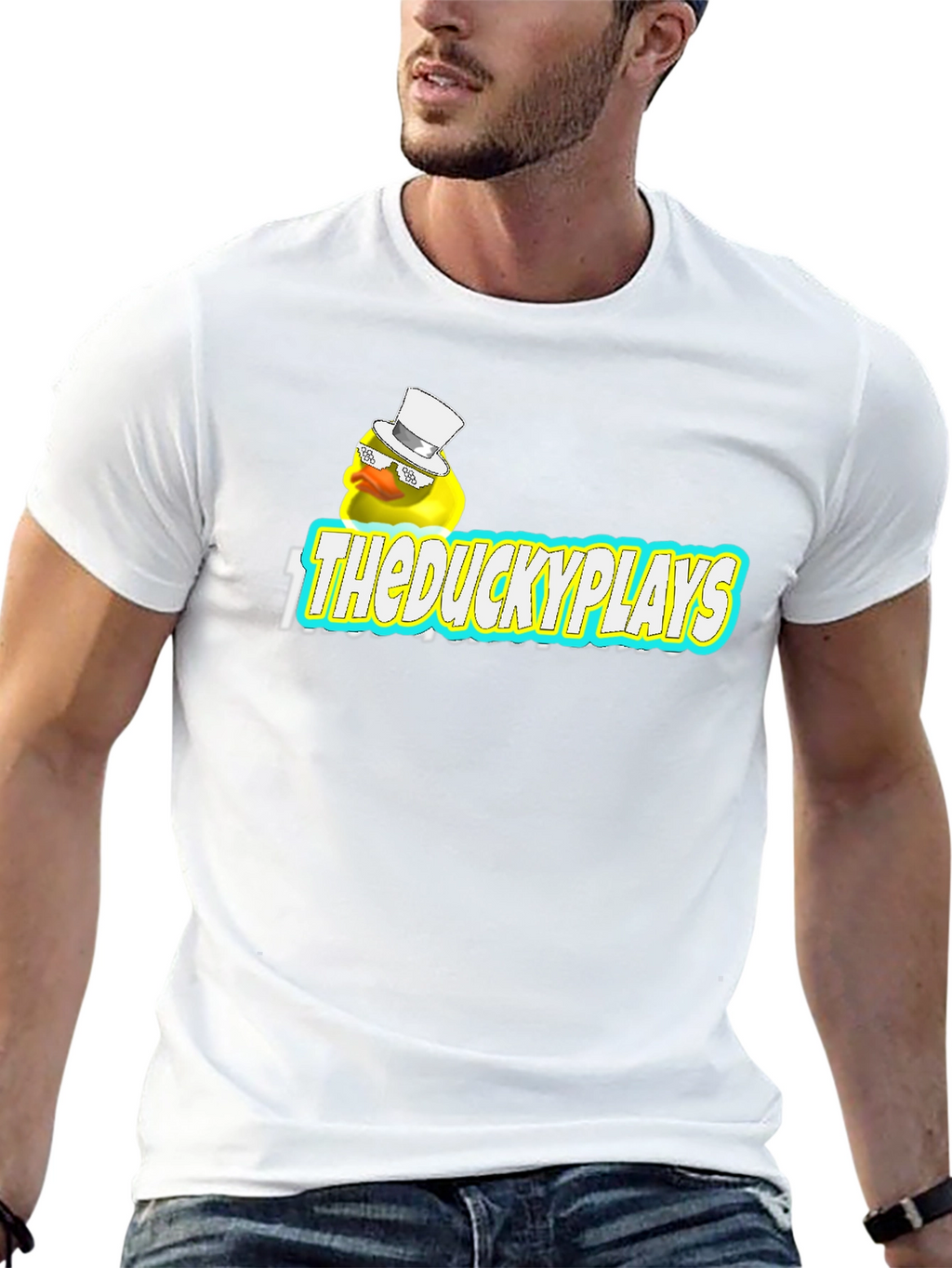 TheDuckyPlays Black Cotton Graphic Tee