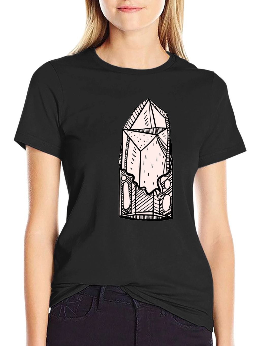 Crystal Design Black T-Shirt
