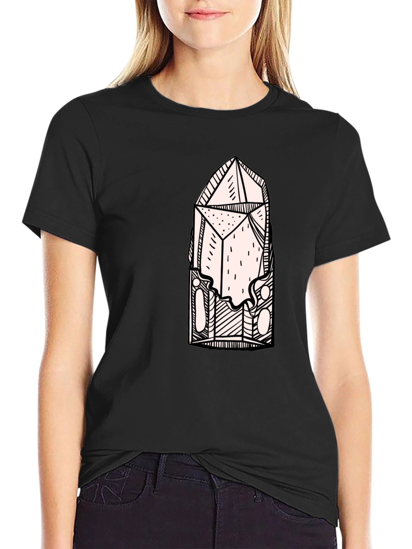 Crystal Design Black T-Shirt
