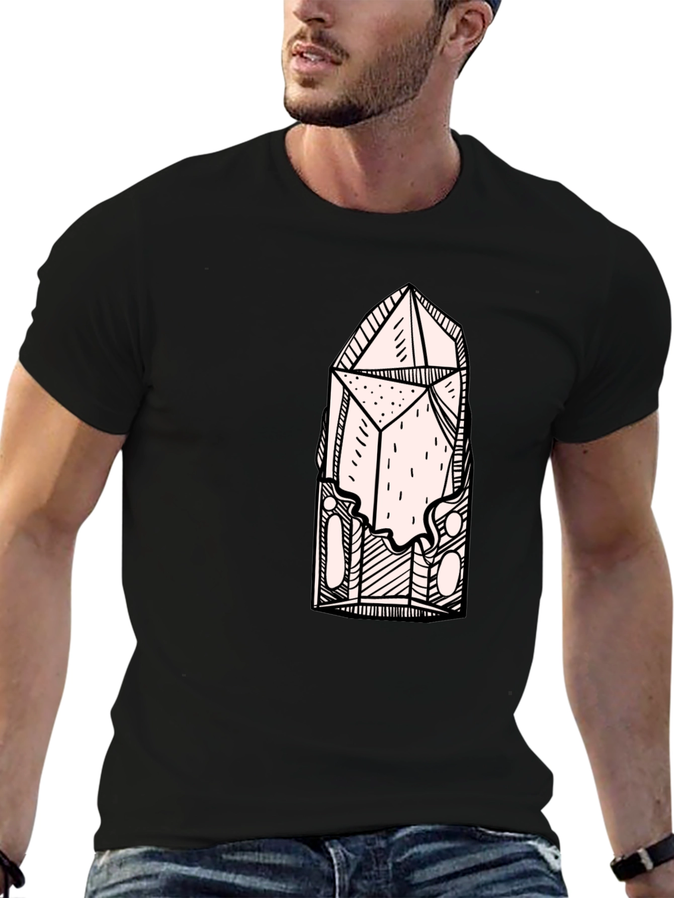 Crystal Design Black T-Shirt