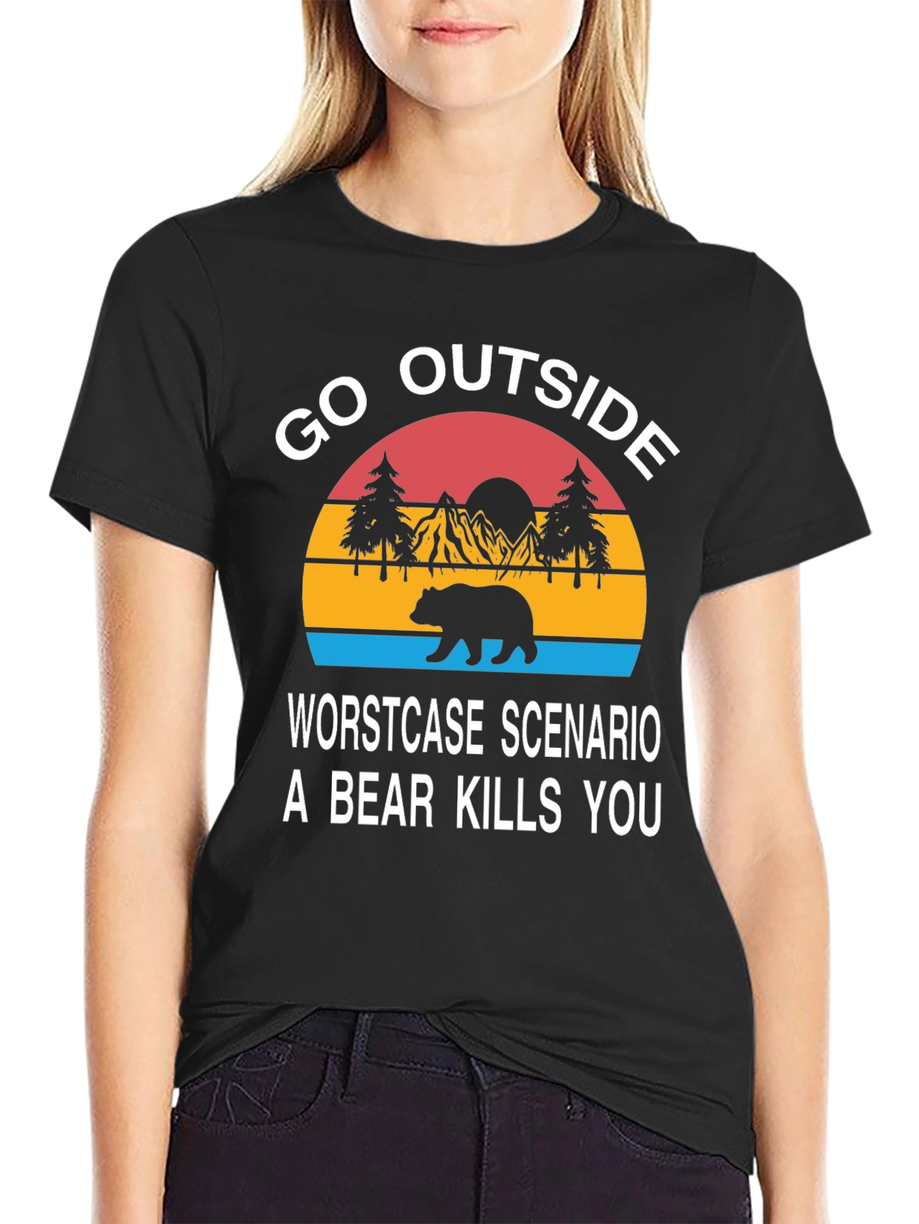 Go Outside Bear Graphic Tee
