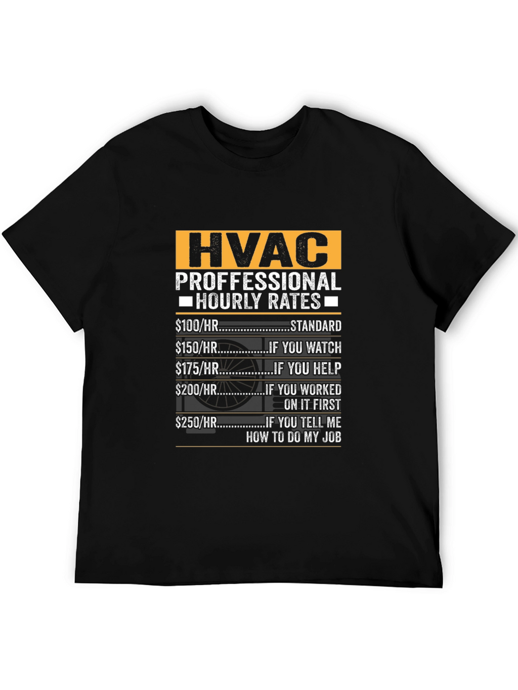 HVAC Technician Hourly Rates Funny T-Shirt