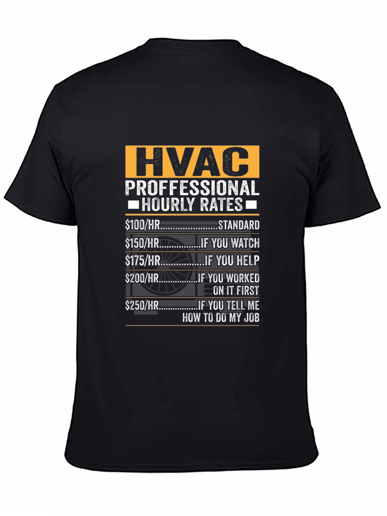 HVAC Technician Hourly Rates Funny T-Shirt