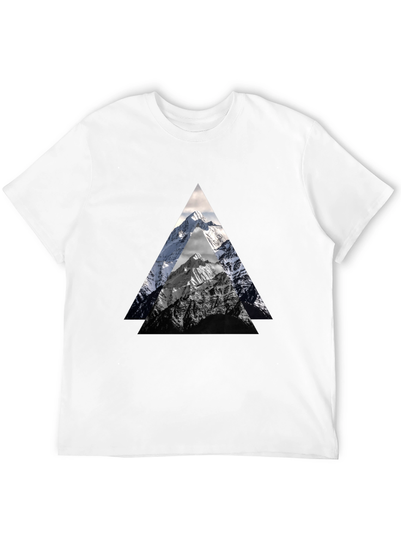 Mountain Peak Triangle Graphic Tee - Black