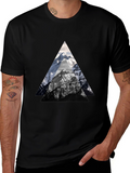 Mountain Peak Triangle Graphic Tee - Black