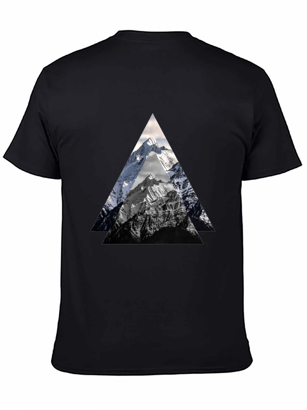 Mountain Peak Triangle Graphic Tee - Black