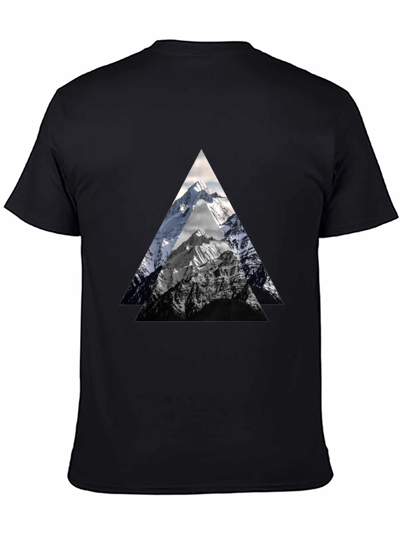 Mountain Peak Triangle Graphic Tee - Black