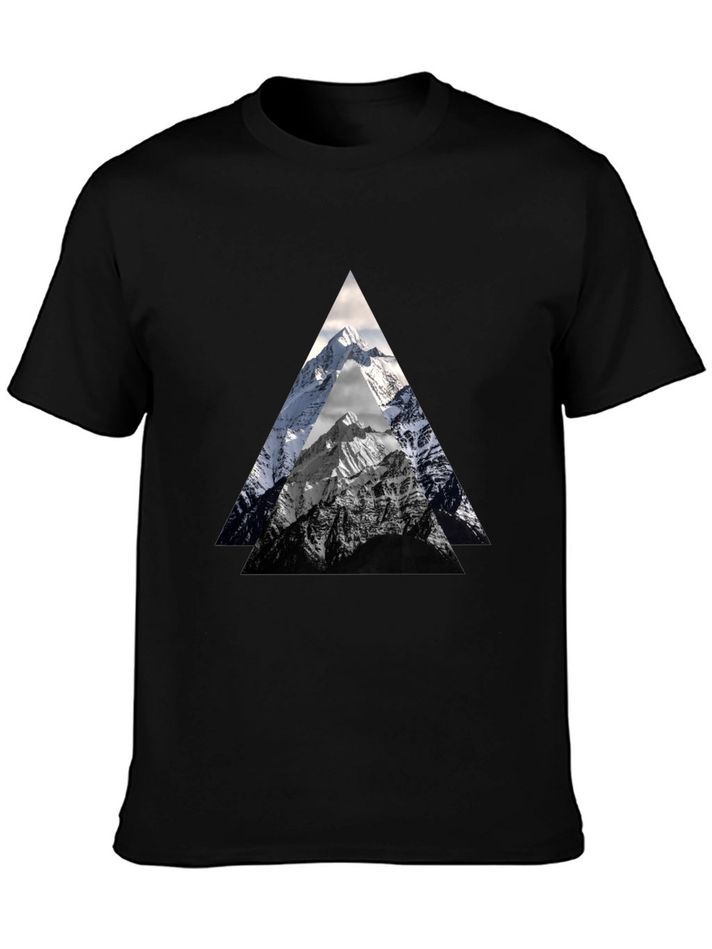 Mountain Peak Triangle Graphic Tee - Black
