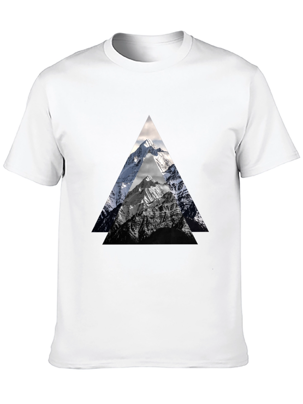 Mountain Peak Triangle Graphic Tee - Black