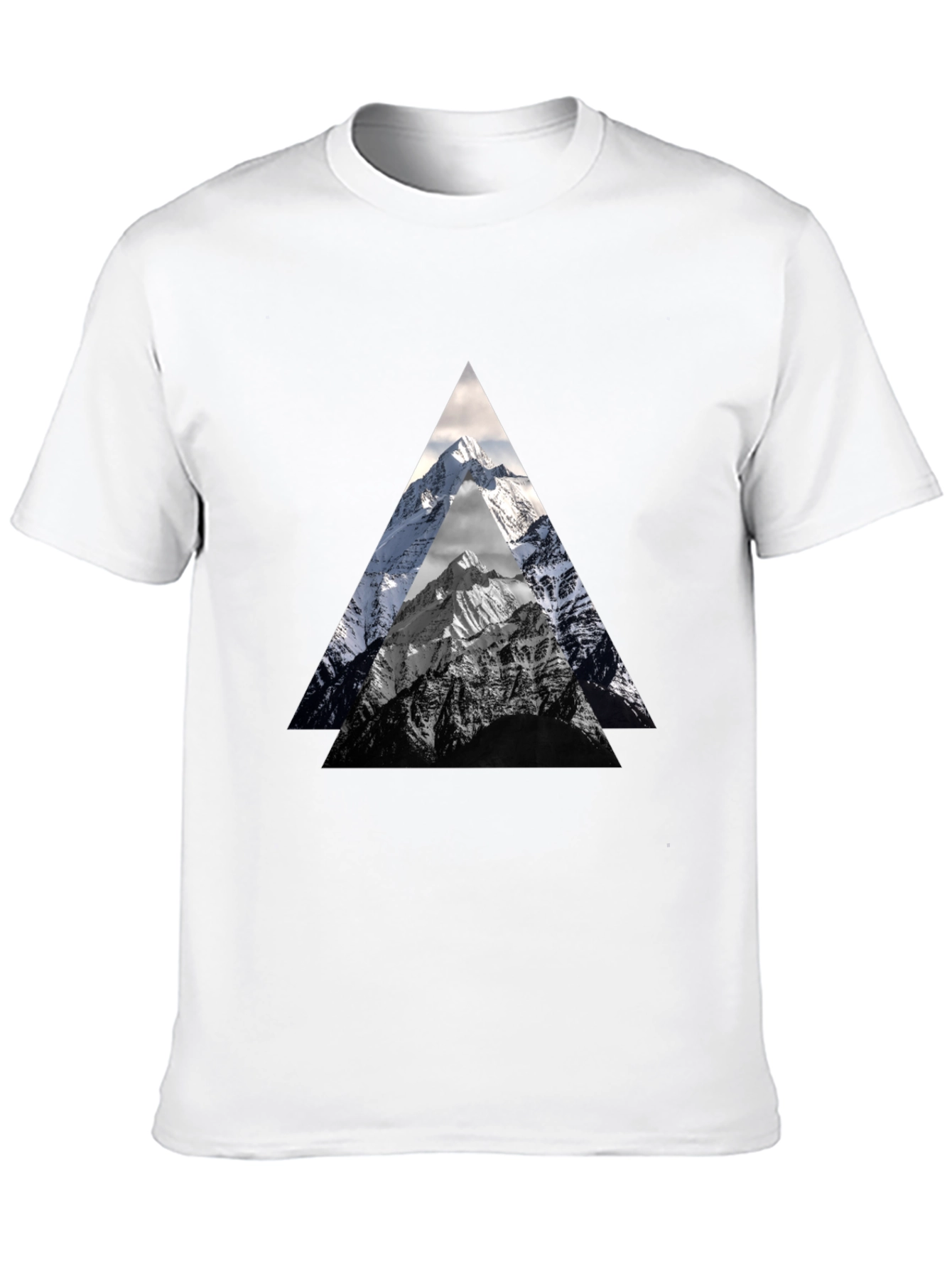Mountain Peak Triangle Graphic Tee - Black
