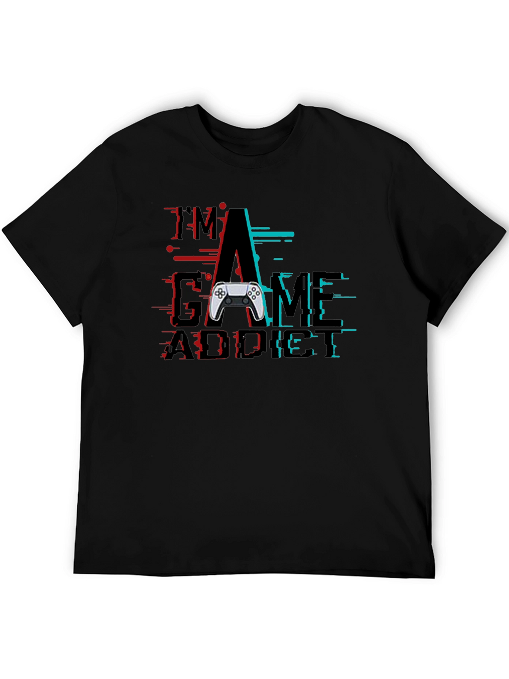 Im A Game Addict Black Graphic T-Shirt