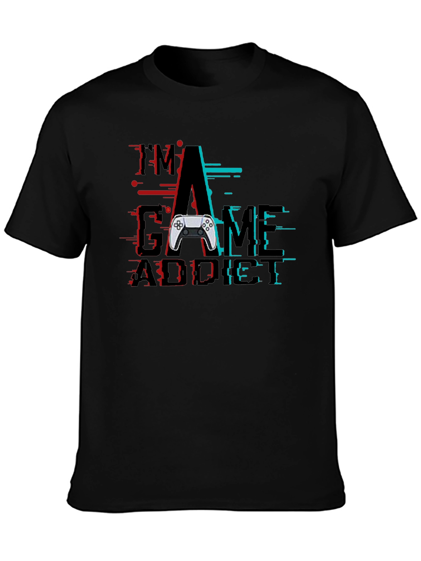 Im A Game Addict Black Graphic T-Shirt