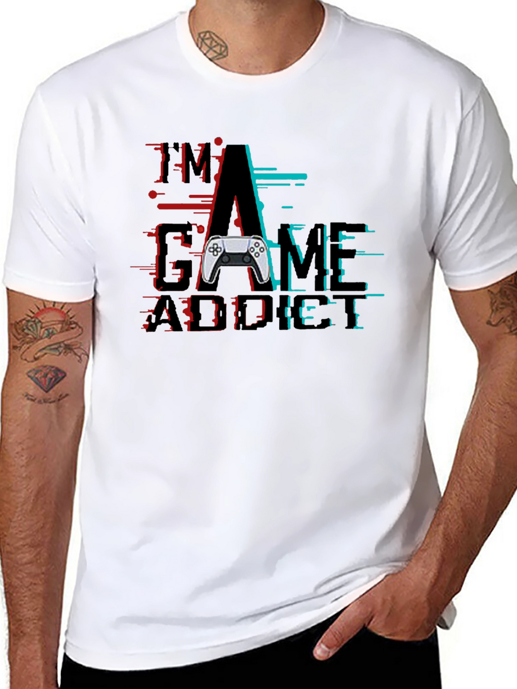 Im A Game Addict Black Graphic T-Shirt