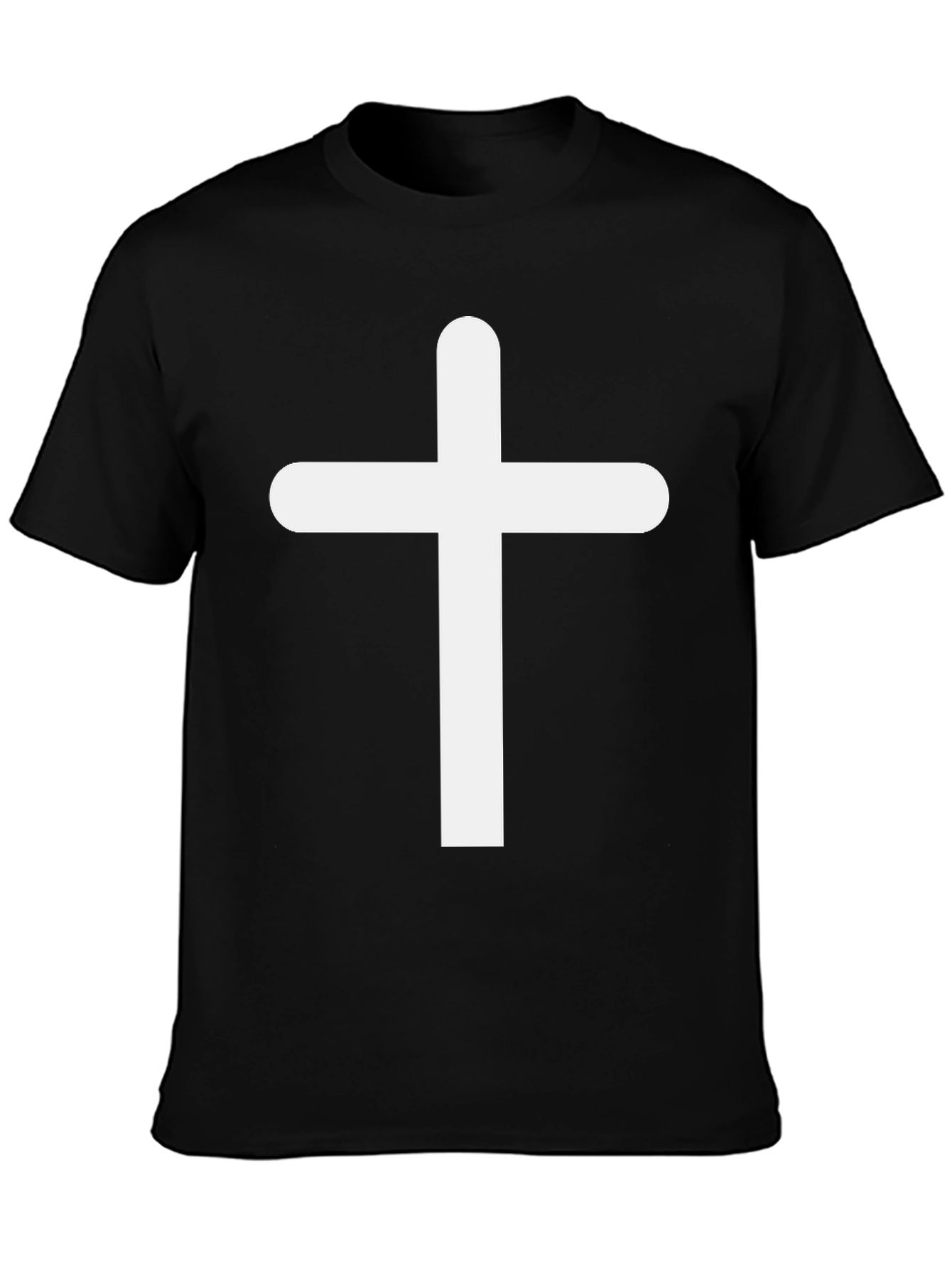 White Cross Graphic Black T-Shirt