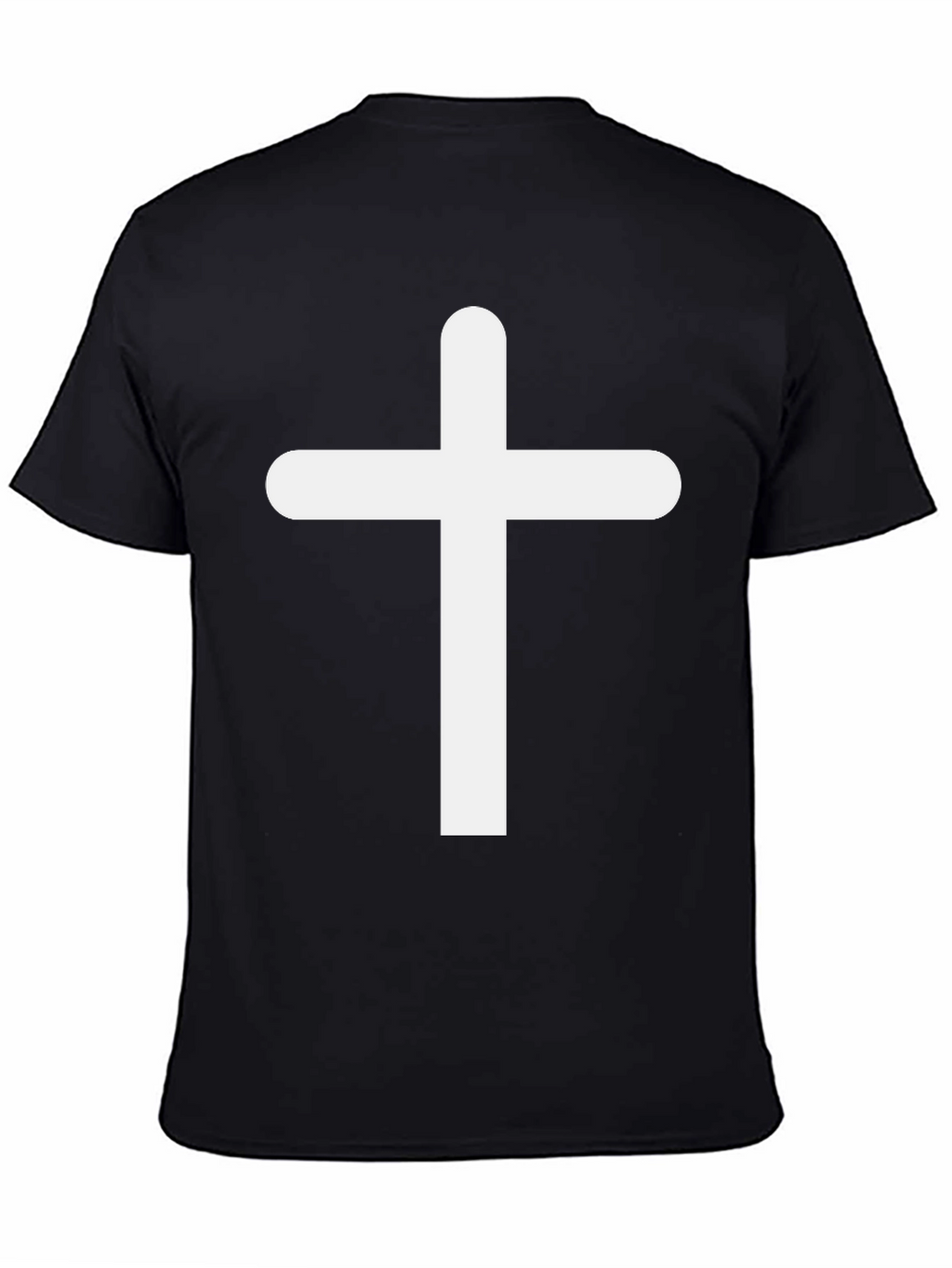 White Cross Graphic Black T-Shirt