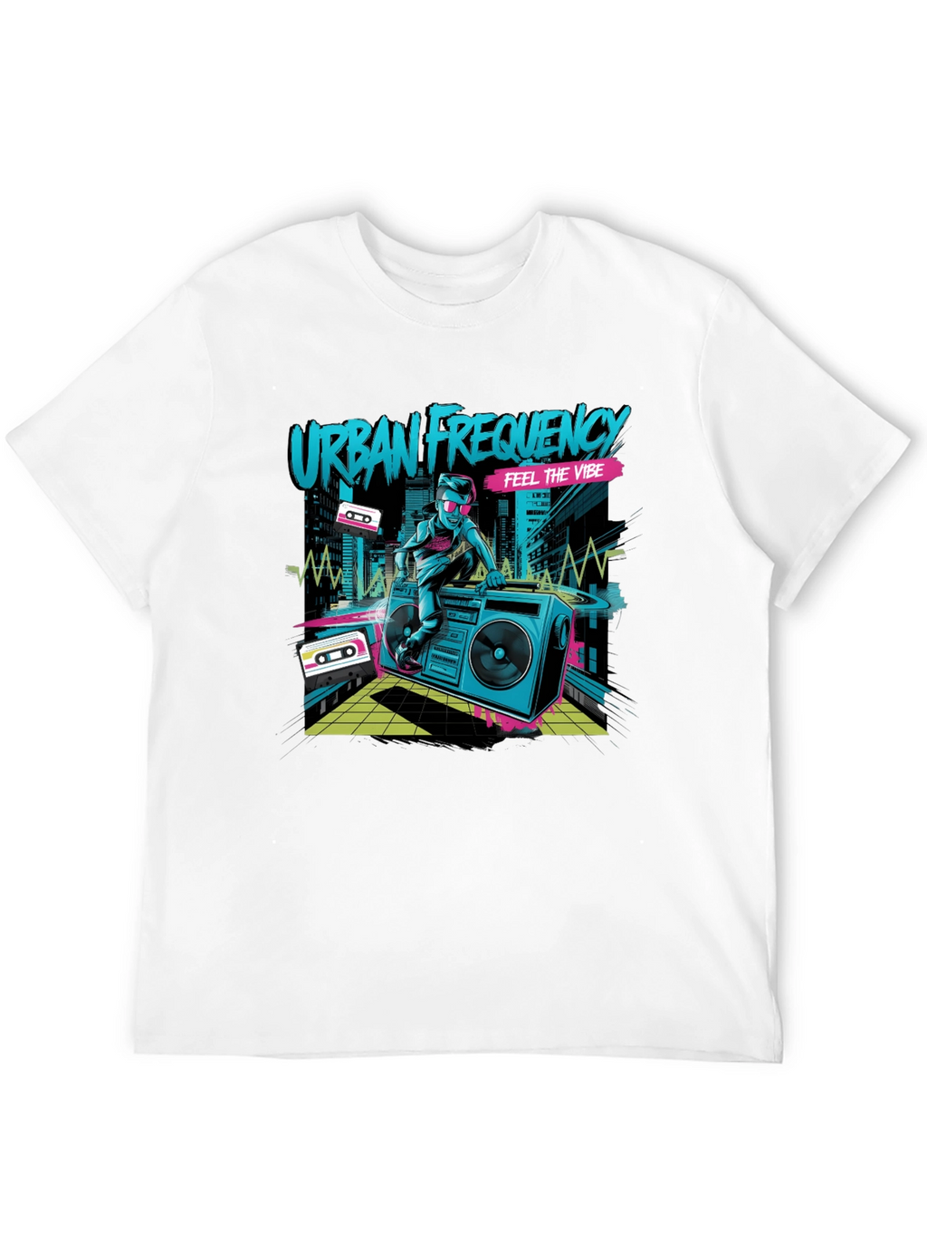 Urban Frequency Black Graphic T-Shirt