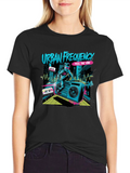 Urban Frequency Black Graphic T-Shirt