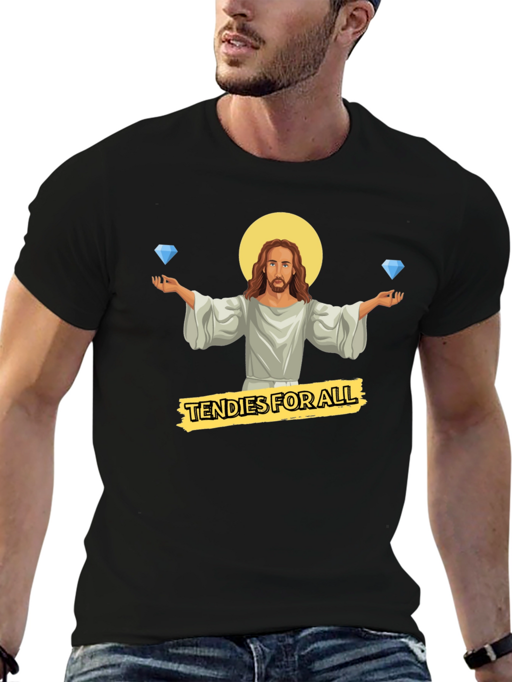 Tendies For All T-Shirt - Diamond Hands Jesus