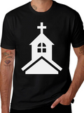 Church Graphic Tee - Black Cotton Blend