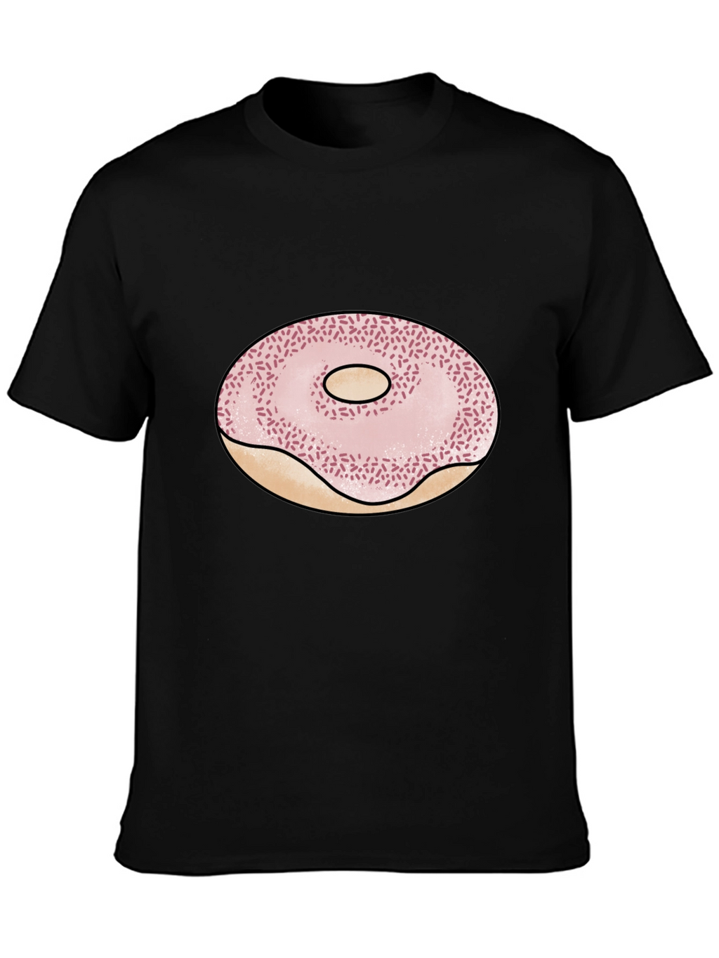 Donut Graphic Black T-Shirt - Casual Style