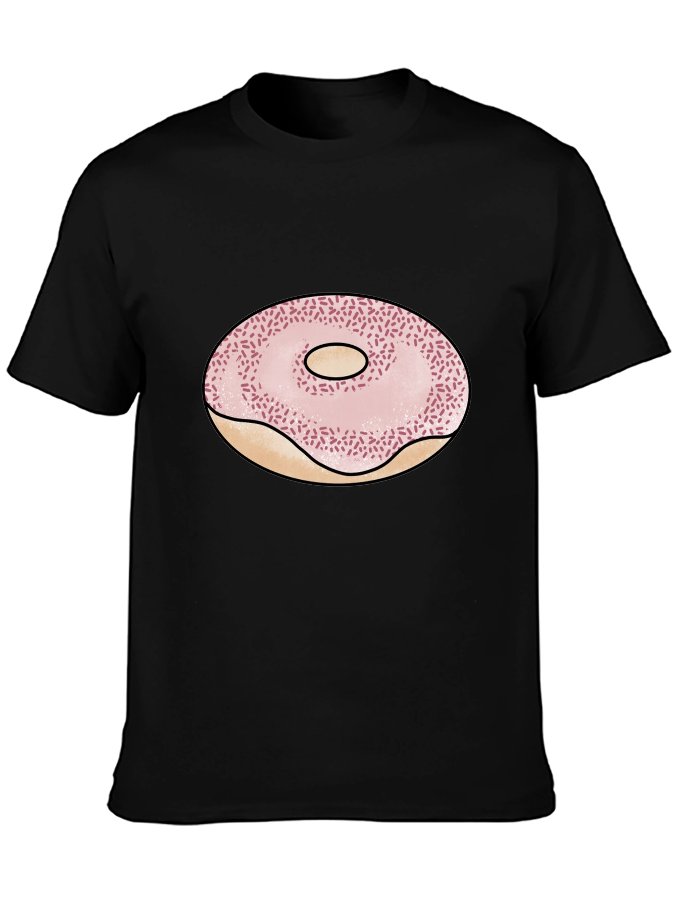 Donut Graphic Black T-Shirt - Casual Style