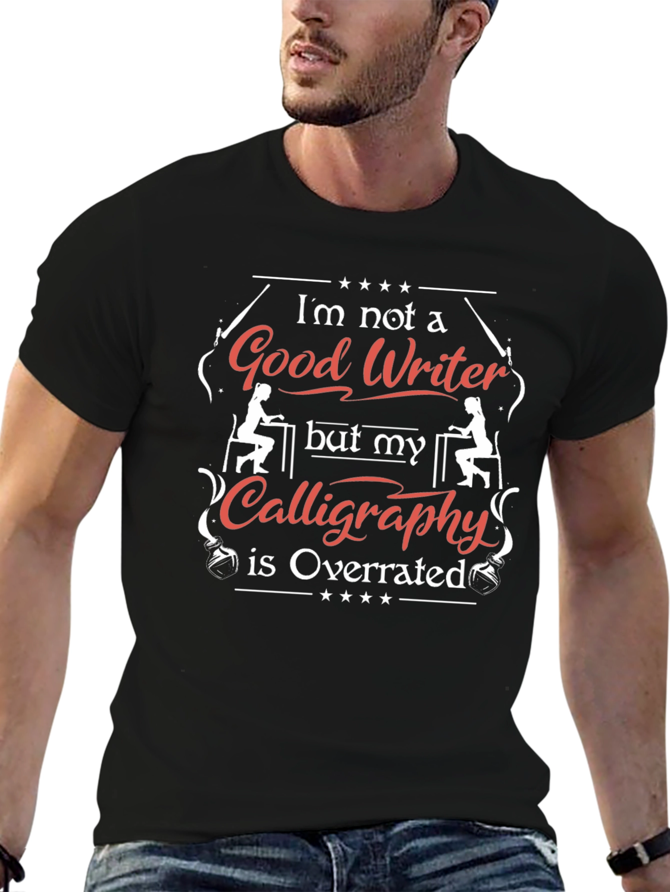 Funny Calligraphy T-Shirt - Good Writer Overrated