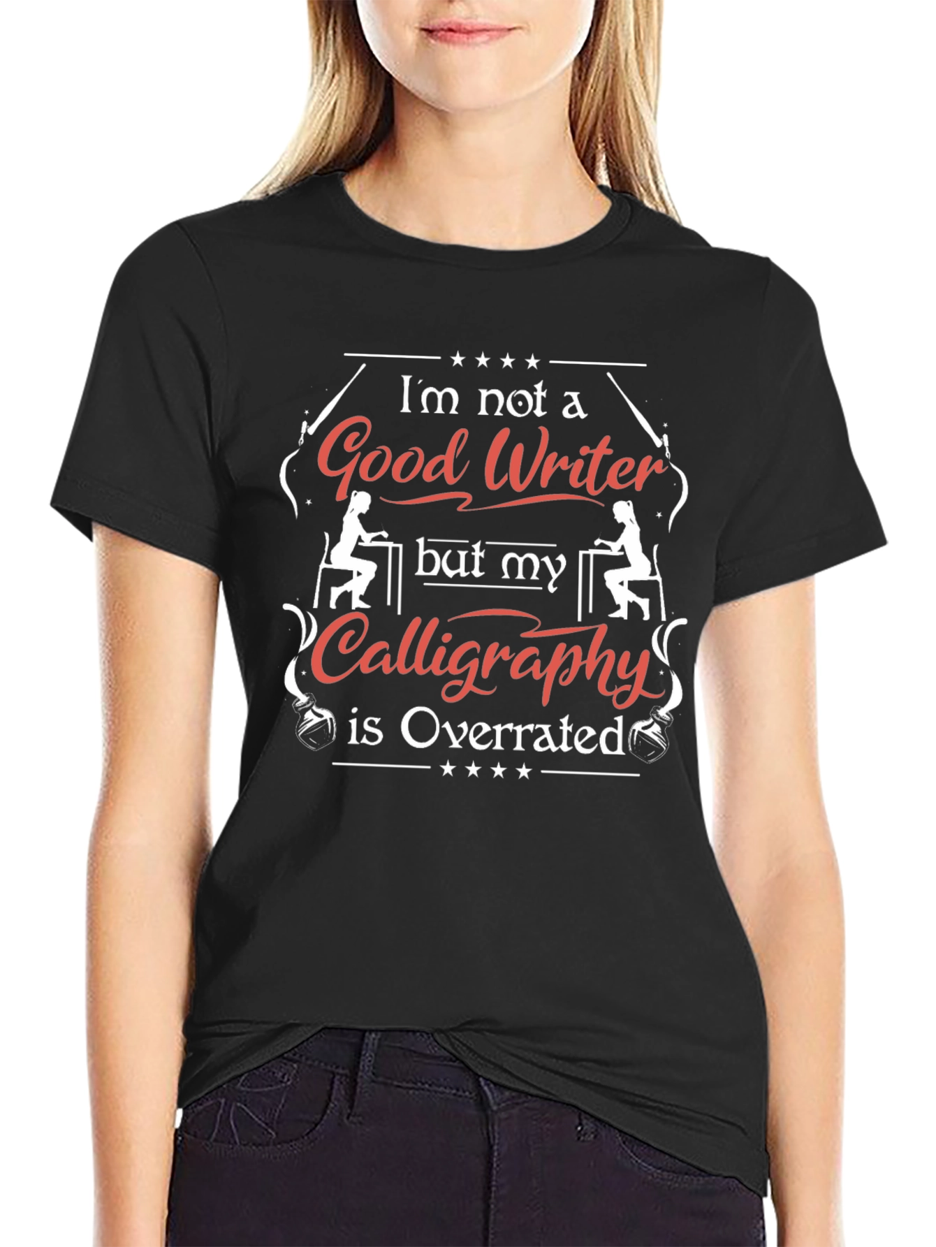 Funny Calligraphy T-Shirt - Good Writer Overrated
