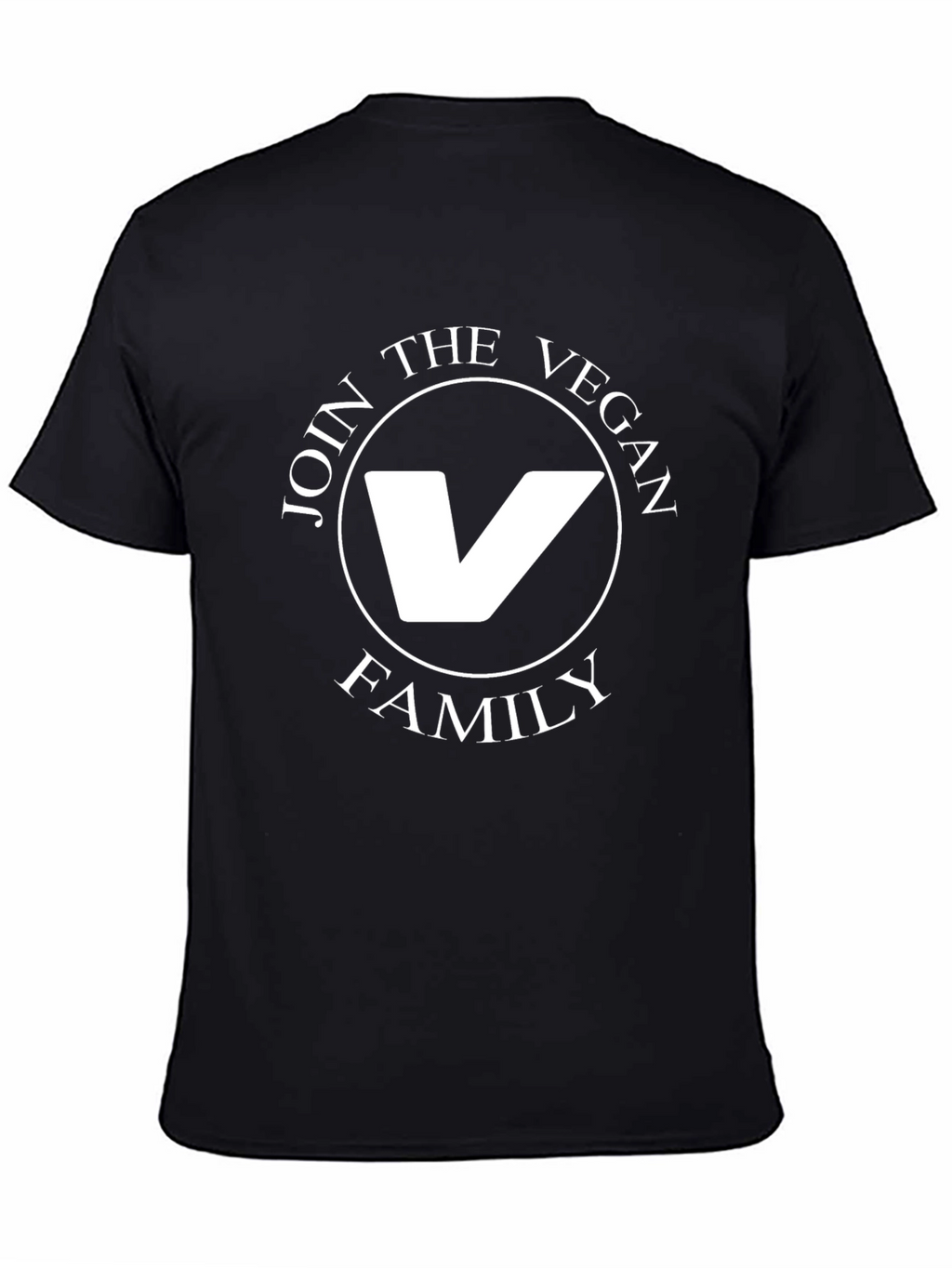 Vegan Family Graphic Tee - Black Cotton T-Shirt