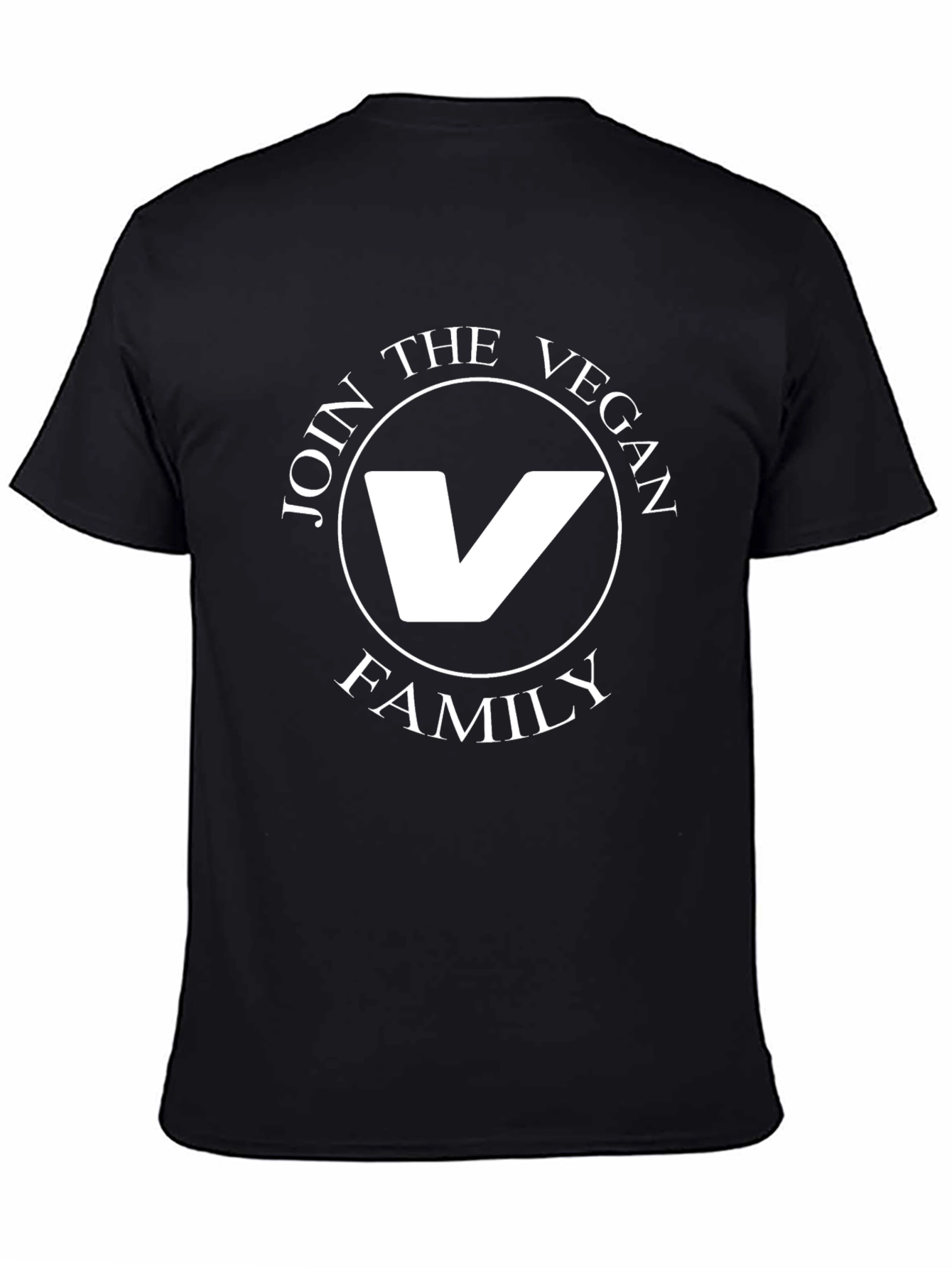 Vegan Family Graphic Tee - Black Cotton T-Shirt