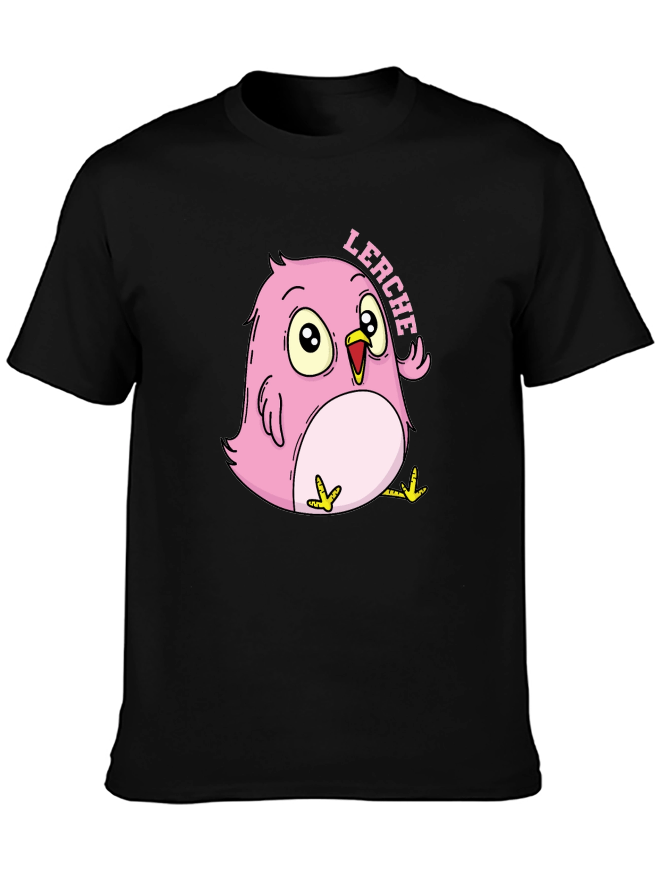 Pink Cartoon Bird T-Shirt