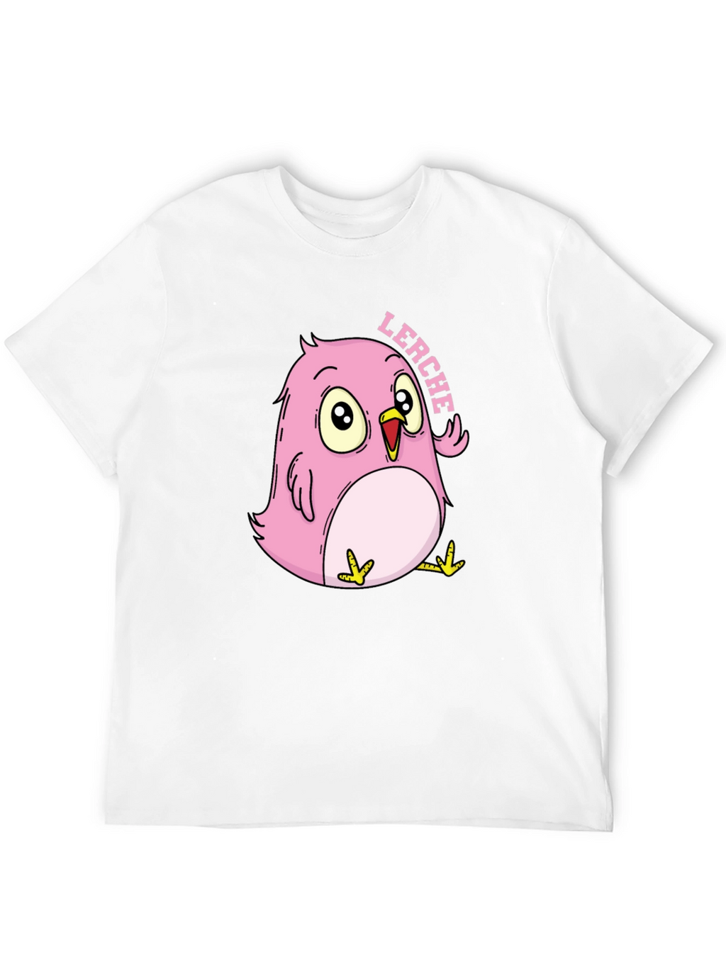 Pink Cartoon Bird T-Shirt