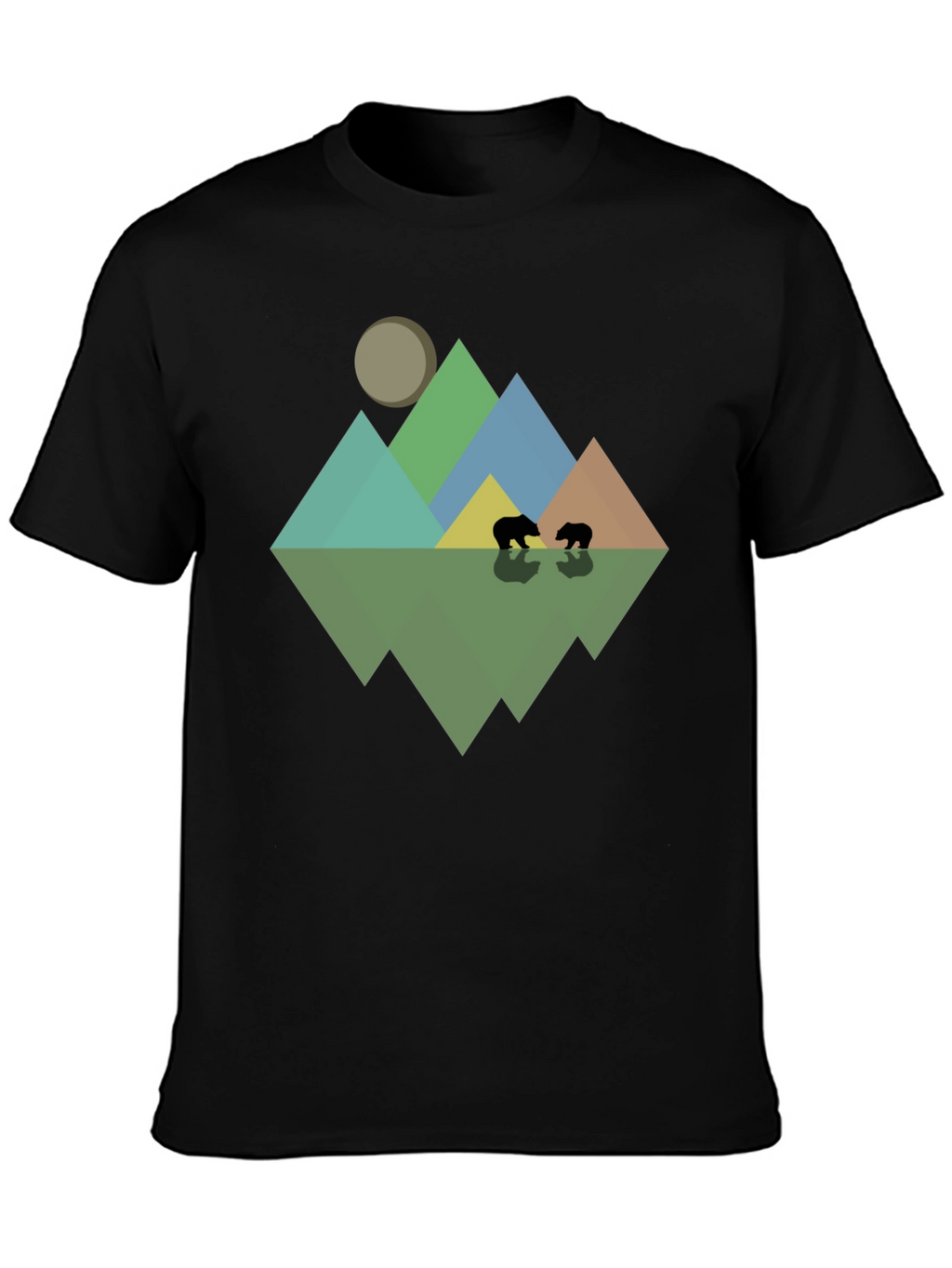 Geometric Mountain & Bear T-Shirt
