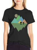 Geometric Mountain & Bear T-Shirt
