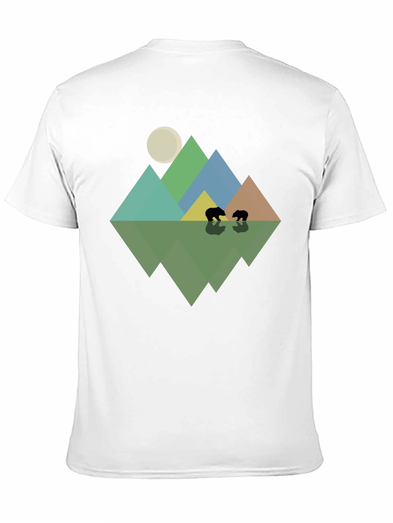 Geometric Mountain & Bear T-Shirt